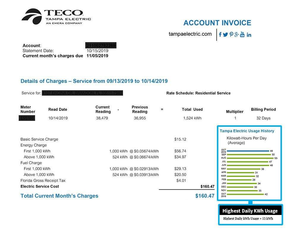 TECO Power Bill